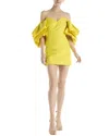 Monique Lhuillier Puff Sleeve Silk-blend Mini Dress In Multi