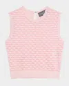 Monique Lhuillier Scallop Knit Corp Tank Top In Pink