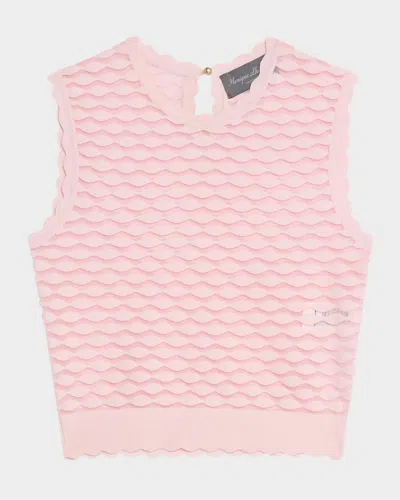Monique Lhuillier Scallop Knit Corp Tank Top
