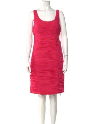 Pre-owned Monique Lhuillier Scoop Neck Knee-length Dress W/ Tags In Pink