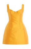 Monique Lhuillier Scoop Neck Sculpted Mini Dress In Brown