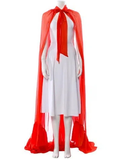 Pre-owned Monique Lhuillier Silk Cape In Orange