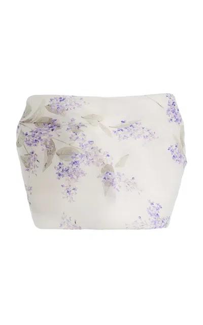 Monique Lhuillier Silk Draped Cape In Floral
