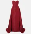 Monique Lhuillier Silk Faille Gown In Red