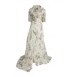 Monique Lhuillier Silk Gazar Floral Gown And Bolero