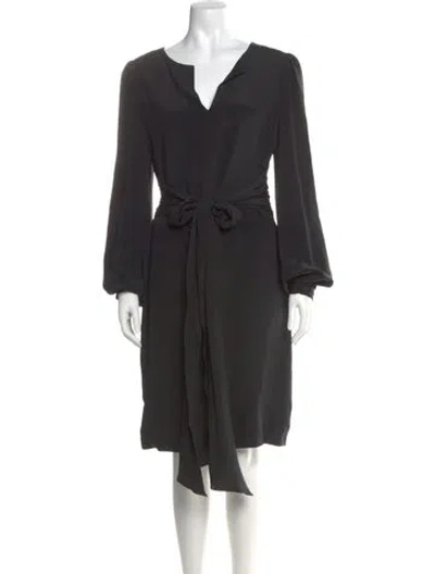 Pre-owned Monique Lhuillier Silk Knee-length Dress In Black