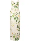 Monique Lhuillier Silk Maxi Dress In White