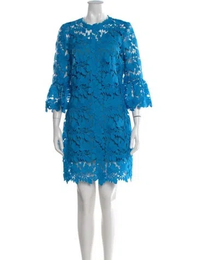Pre-owned Monique Lhuillier Silk Mini Dress W/ Tags In Blue