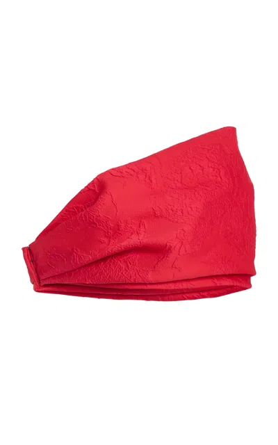 Monique Lhuillier Silk-blend Draped Cape In Red