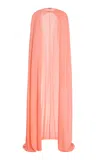 Monique Lhuillier Sleeveless Jersey Cape In Coral