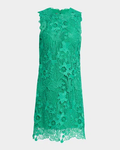 Monique Lhuillier Sleeveless Lace Mini Shift Dress