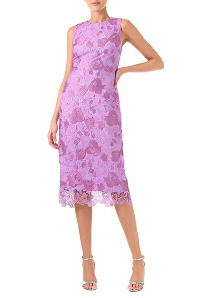 Monique Lhuillier Soraya Lace Short Dress In Lilac Pearl In Multi