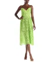 Monique Lhuillier Spaghetti Strap Lace Silk-lined Dress In Multi
