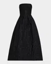 Monique Lhuillier Strapless A-line Tea-length Dress In Black