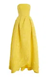 Monique Lhuillier Strapless Ball Gown With Tulip Pleated Skirt