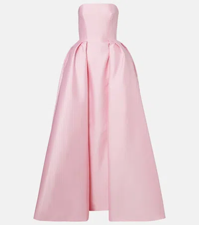 Monique Lhuillier Strapless Bustier Gown In Pink