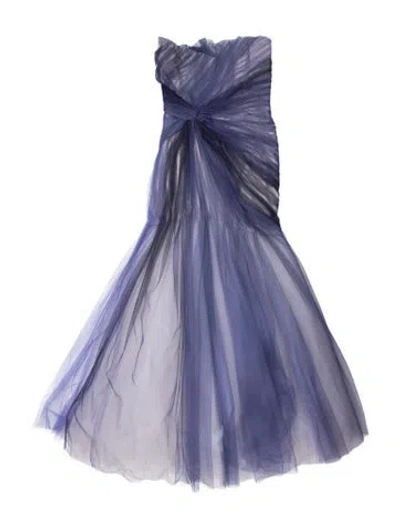 Pre-owned Monique Lhuillier Strapless Long Dress In Purple