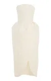 Monique Lhuillier Strapless Tulip Skirted Cocktail Dress In Neutral