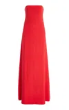 Monique Lhuillier Strapless Wool-silk Gown In Pink
