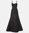 Monique Lhuillier Tumpet Embellished Silk Gown In Black
