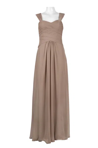 Monique Lhuillier Women's Crisscross Bodice Evening Dress In Latte In Multi