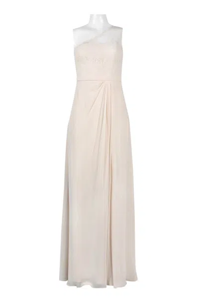 Monique Lhuillier Women's One Shoulder Bridesmaid Dress In Champagne In White