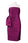 Monique Lhuillier Women's Side Bow Pleated Strapless Dress In Amethyst In Green