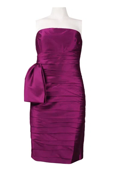 Monique Lhuillier Women's Side Bow Pleated Strapless Dress In Amethyst In Green