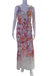 Monique Lhuillier Womens Sleeveless Lace Overlay Gown Multicolored In Multi