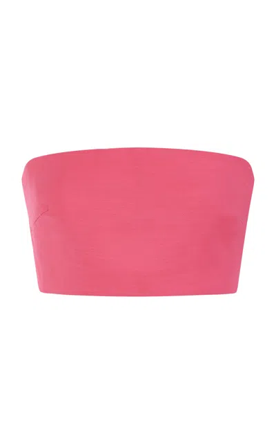 Monique Lhuillier Wool Silk Bandeau In Pink
