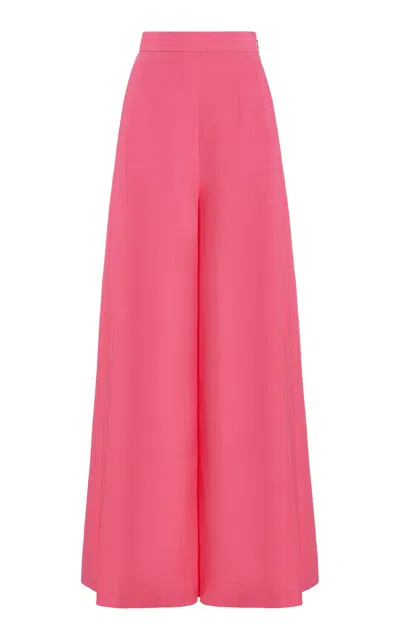 Monique Lhuillier Wool Silk Palazzo Pants In Pink