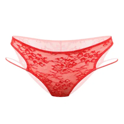 Monique Morin Lingerie Women's Amphitrite Low Rise Cheeky Panty Fire Red