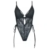 Monique Morin Lingerie Women's Amphitrite Side Tie Bodysuit Black In Black