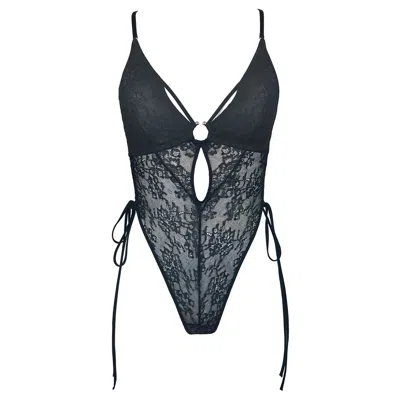 Monique Morin Lingerie Women's Amphitrite Side Tie Bodysuit Black