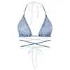 Monique Morin Lingerie Women's Blue Bleach Denim Multiway Top In Blue