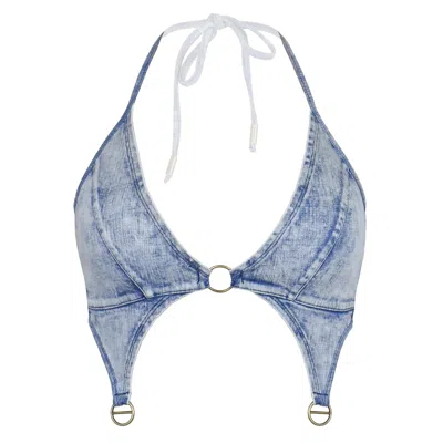 Monique Morin Lingerie Women's Blue Bleach Harness Top