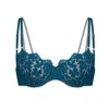 Monique Morin Lingerie Women's Blue Frisson Balconette Bra Tourmaline In Blue