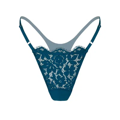 Monique Morin Lingerie Women's Blue Frisson Micro-g Thong Tourmaline