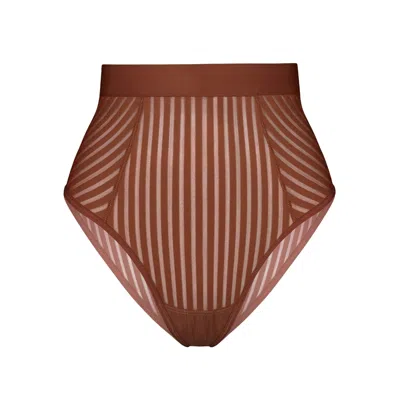 Monique Morin Lingerie Women's Brown / Neutrals Vertigo Hi Waisted Brief Salted Caramel