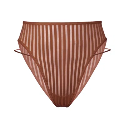 Monique Morin Lingerie Women's Brown / Neutrals Vertigo High Leg Panty Salted Caramel