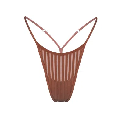 Monique Morin Lingerie Women's Brown / Neutrals Vertigo Micro-g Thong Salted Caramel