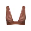 Monique Morin Lingerie Women's Brown / Neutrals Vertigo V Neck Bralette Salted Caramel In Brown