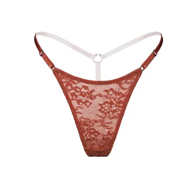 Monique Morin Lingerie Women's Brown Rush Adjustable Thong Sugar