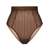 Monique Morin Lingerie Women's Brown Vertigo Hi Waisted Brief Cocoa In Brown
