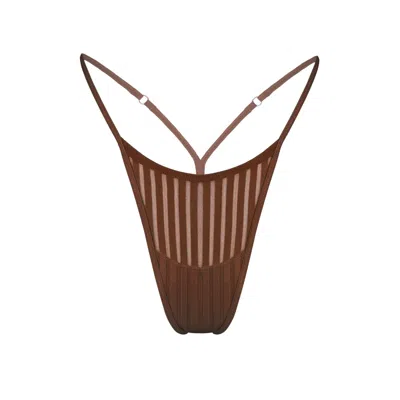 Monique Morin Lingerie Women's Brown Vertigo Micro-g Thong Cocoa