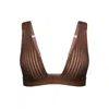 Monique Morin Lingerie Women's Brown Vertigo V Neck Bralette Cocoa In Brown