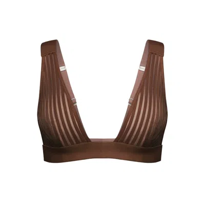 Monique Morin Lingerie Women's Brown Vertigo V Neck Bralette Cocoa