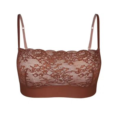Monique Morin Lingerie Women's Brown Wild Lace Bralette Salted Caramel