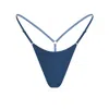 Monique Morin Lingerie Women's Caress Micro-g String Dark Denim Blue In Blue