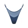 Monique Morin Lingerie Women's Core Adjustable Thong Dark Denim Blue In Blue